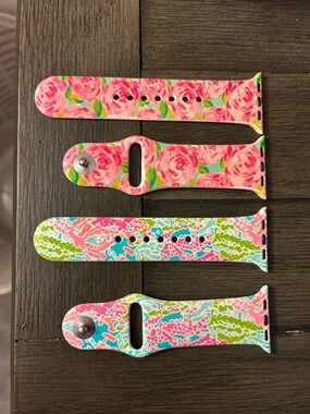 Lily Pulitzer Floral Silicone Apple Watch Bands - 2 sets